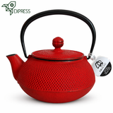 Théière en Fonte Japonaise Rouge <br> Iwachu Arare 600ml
