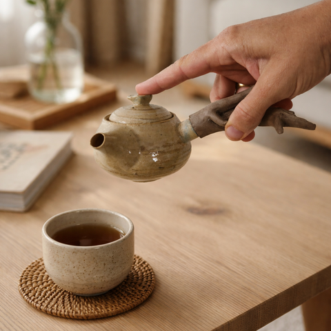 Théière avec Poignée Bois