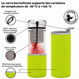 Gourde en Verre avec Infuseur <br> et housse 400ml