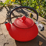 Théière en Fonte Japonaise Rouge <br> Iwachu Arare 600ml