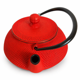 Théière en Fonte Japonaise Rouge <br> Iwachu Arare 600ml