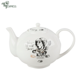 Théière en Porcelaine Sans Filtre <br> Alice au Pays des Merveilles 1.1L