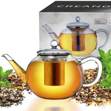 Théière verre et inox <br> avec infuseur 1,6 L
