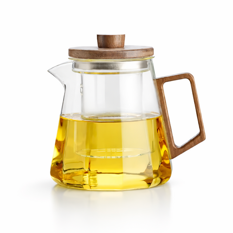 Théière en Verre et Bois