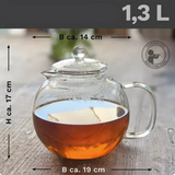 Théière en Verre et Inox <br> 0.85-1.3L-1.7L