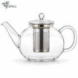 Théière verre et inox <br> avec infuseur 1,6 L
