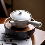 Théière Japonaise Blanche <br> +/- Réchaud ou Bateau à thé 200ml