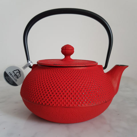 VIER NA034 Théière En Fonte Rouge Émaillée 0,30 L - Petite Théière Traditionnelle