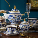 Service à thé en Porcelaine Bleu et blanc