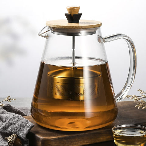 Beddingleer Théière en Verre 600 ML + 6 Tasses à thé + Chauffe-théière avec  Filtre en Verre et Couvercle en Verre Borosilicate de qualité supérieure :  : Cuisine et Maison
